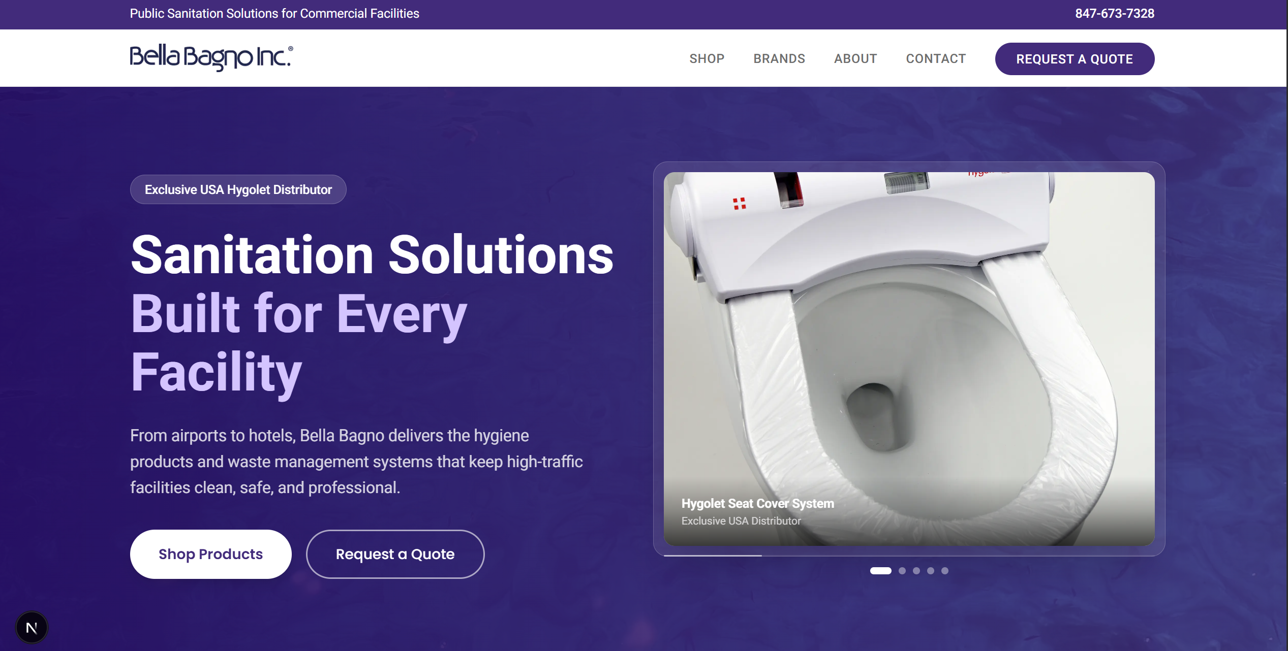 Bella Bagno Inc. website screenshot